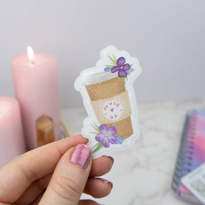 POWER UP COFFEE CUP - SINGLE STICKER