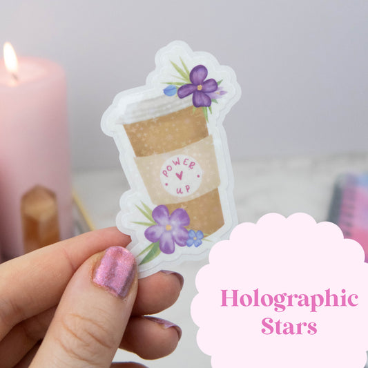 POWER UP COFFEE CUP - SINGLE STICKER
