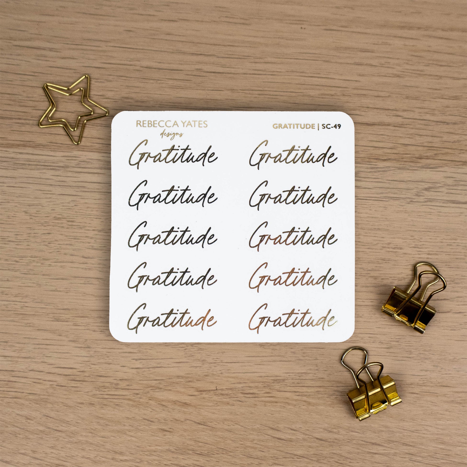 GRATITUDE - FOILED SCRIPT STICKERS