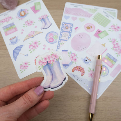 SPRING WELLIES - SINGLE STICKER - Rebecca Yates