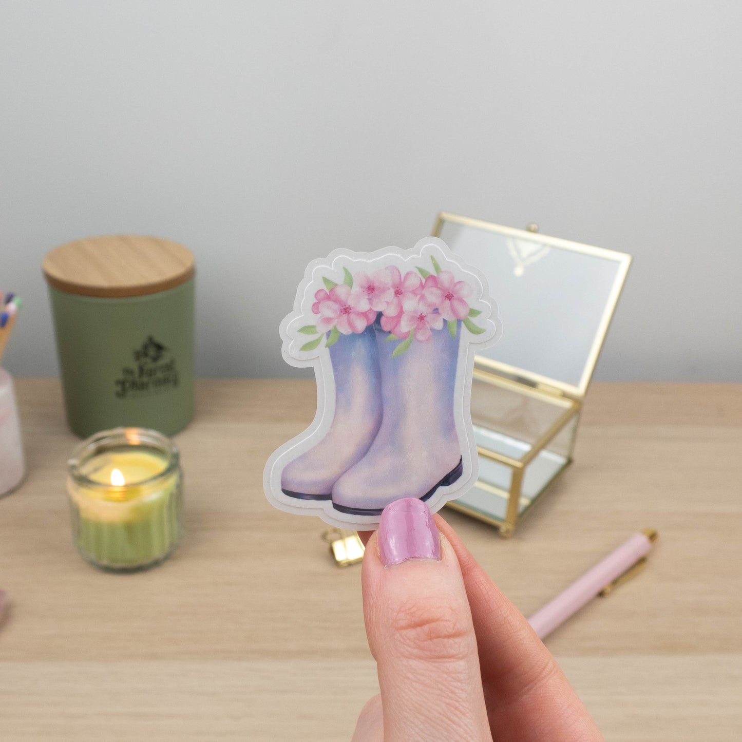 SPRING WELLIES - SINGLE STICKER - Rebecca Yates