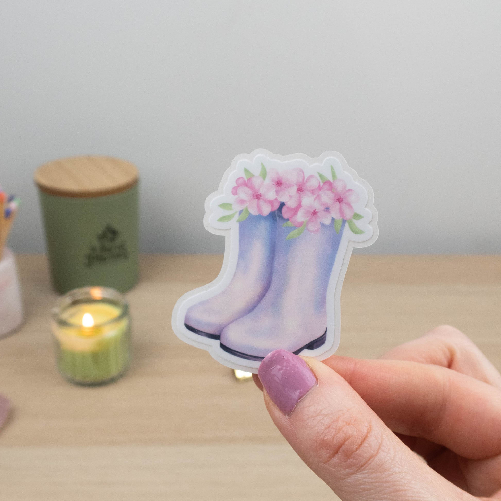 SPRING WELLIES - SINGLE STICKER - Rebecca Yates