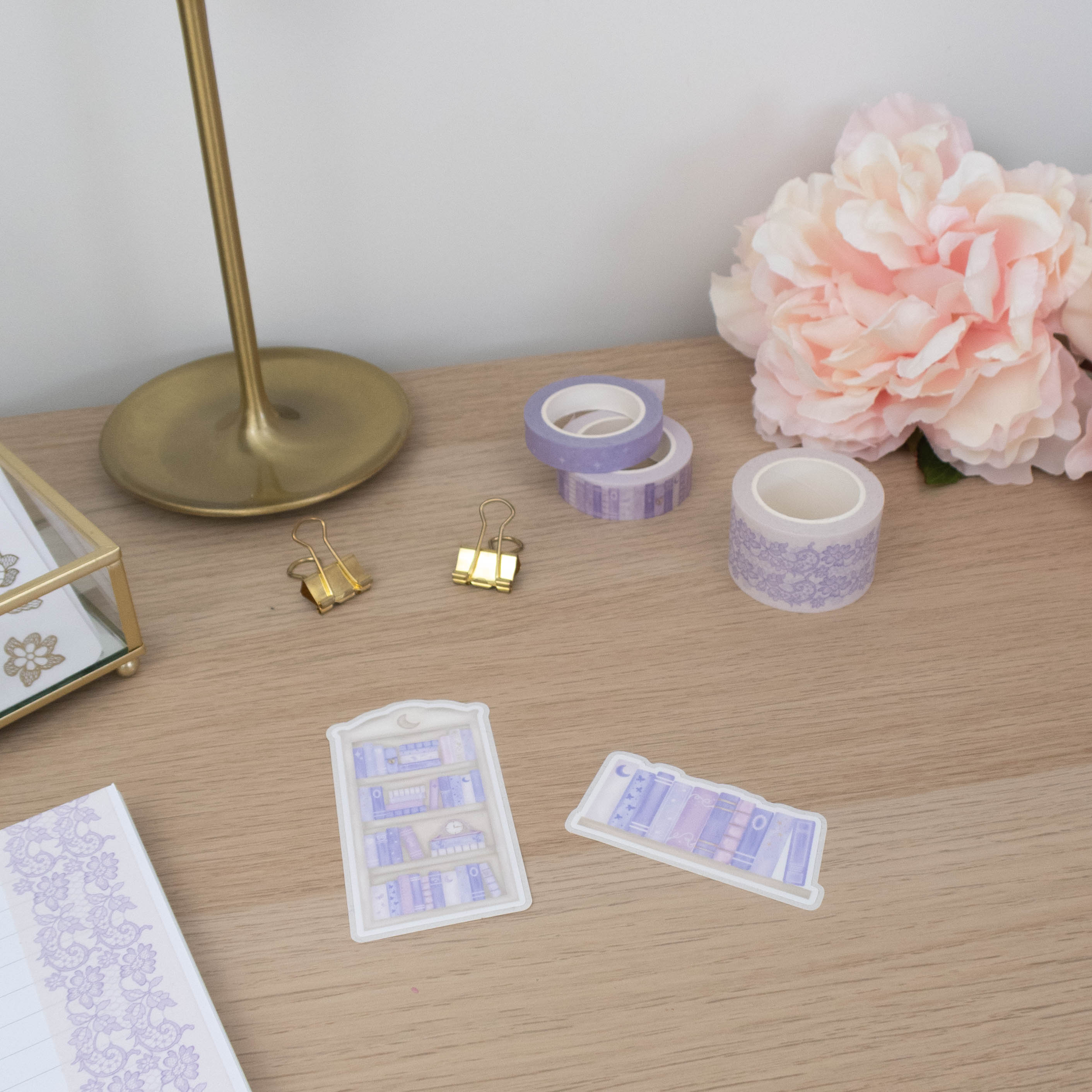 LAVENDER BOOK SHELF - SINGLE STICKER - Rebecca Yates