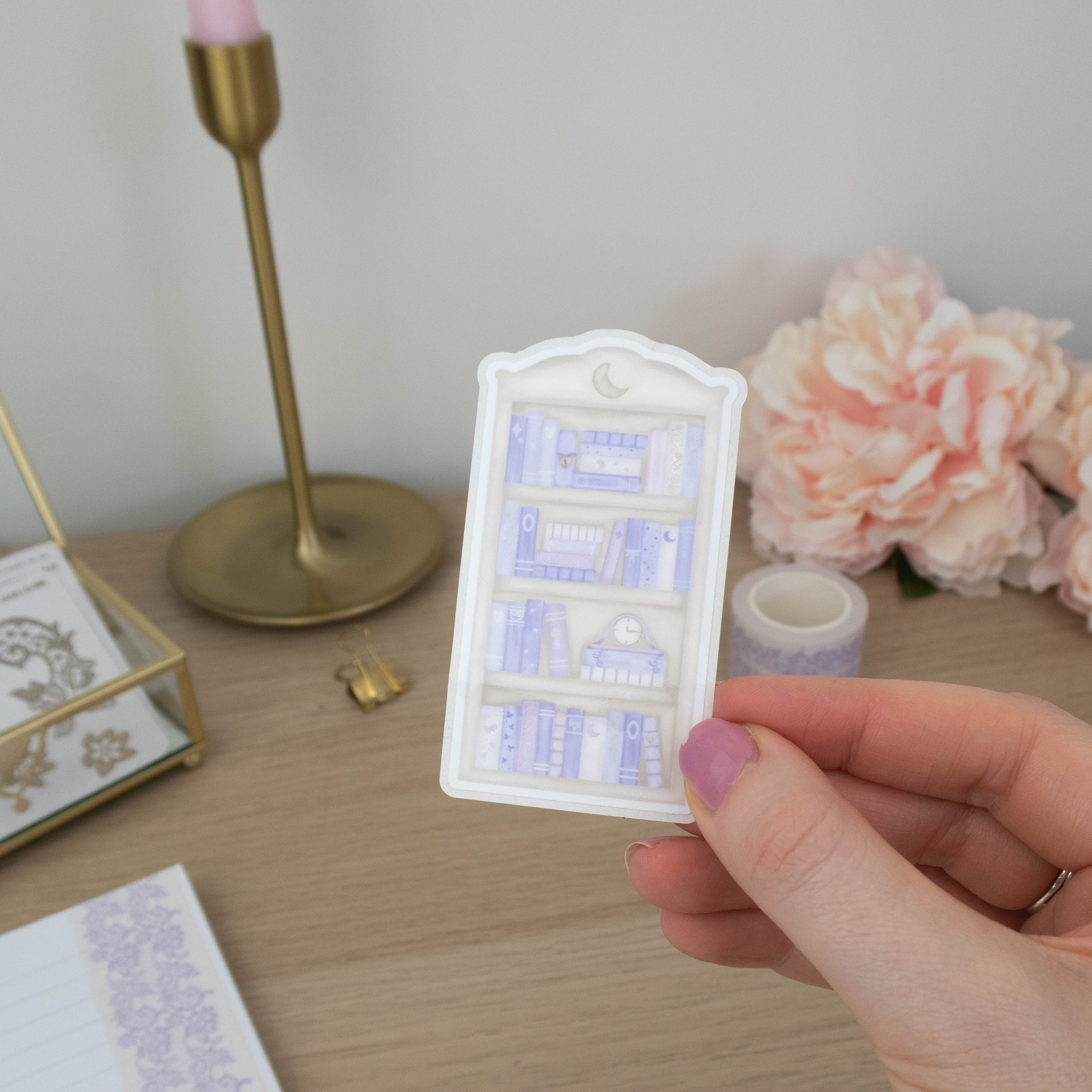 LAVENDER BOOKCASE - SINGLE STICKER - Rebecca Yates