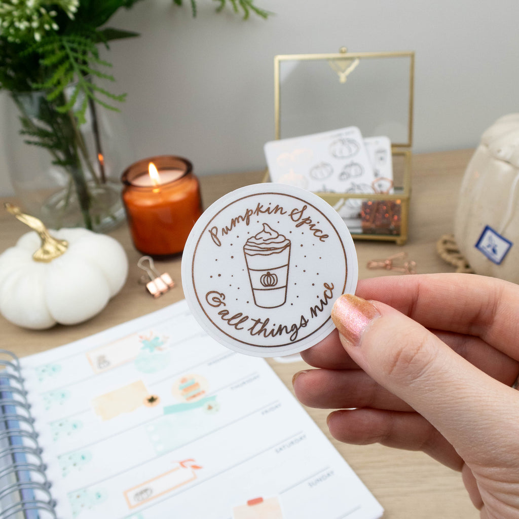 PUMPKIN SPICE & ALL THINGS NICE - SINGLE STICKER - Rebecca Yates