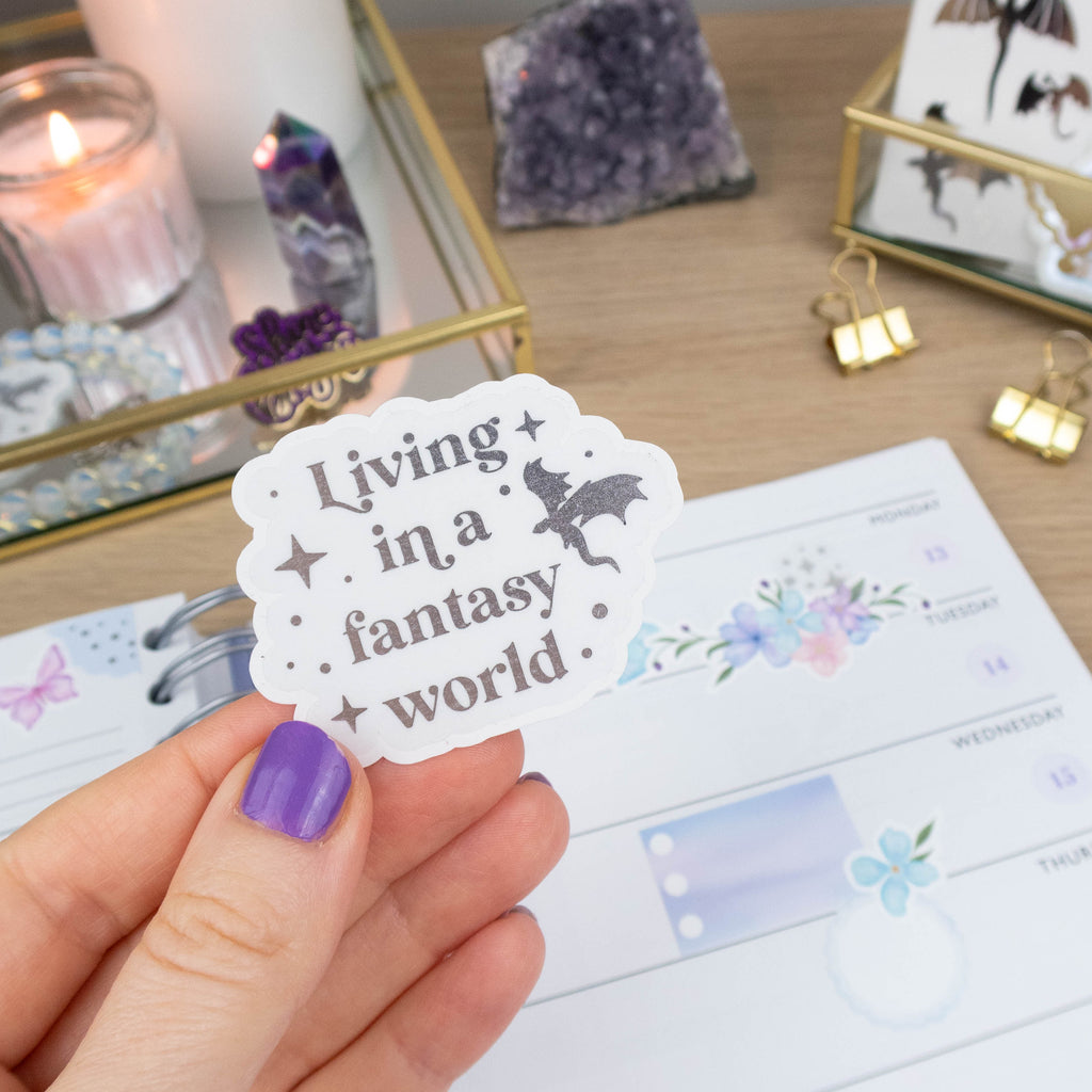 LIVING IN A FANTASY WORLD - SINGLE STICKER - Rebecca Yates