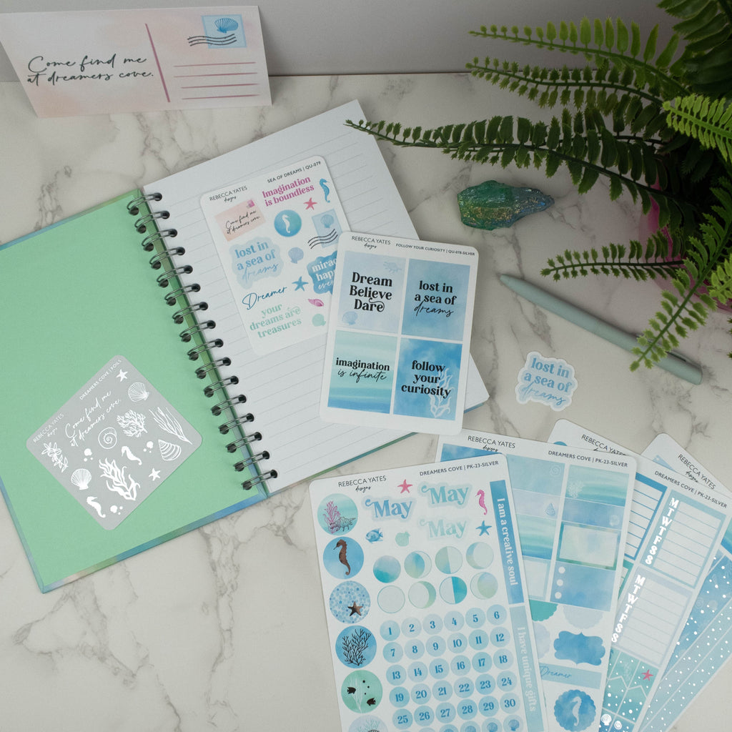 FOLLOW YOUR CURIOSITY - FOILED PLANNER STICKER QUOTES - Rebecca Yates