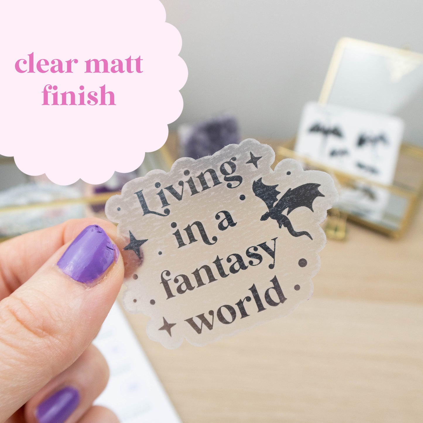 LIVING IN A FANTASY WORLD - SINGLE STICKER