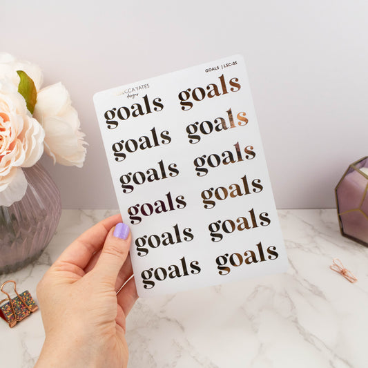 GOALS - LARGE SCRIPT STICKERS