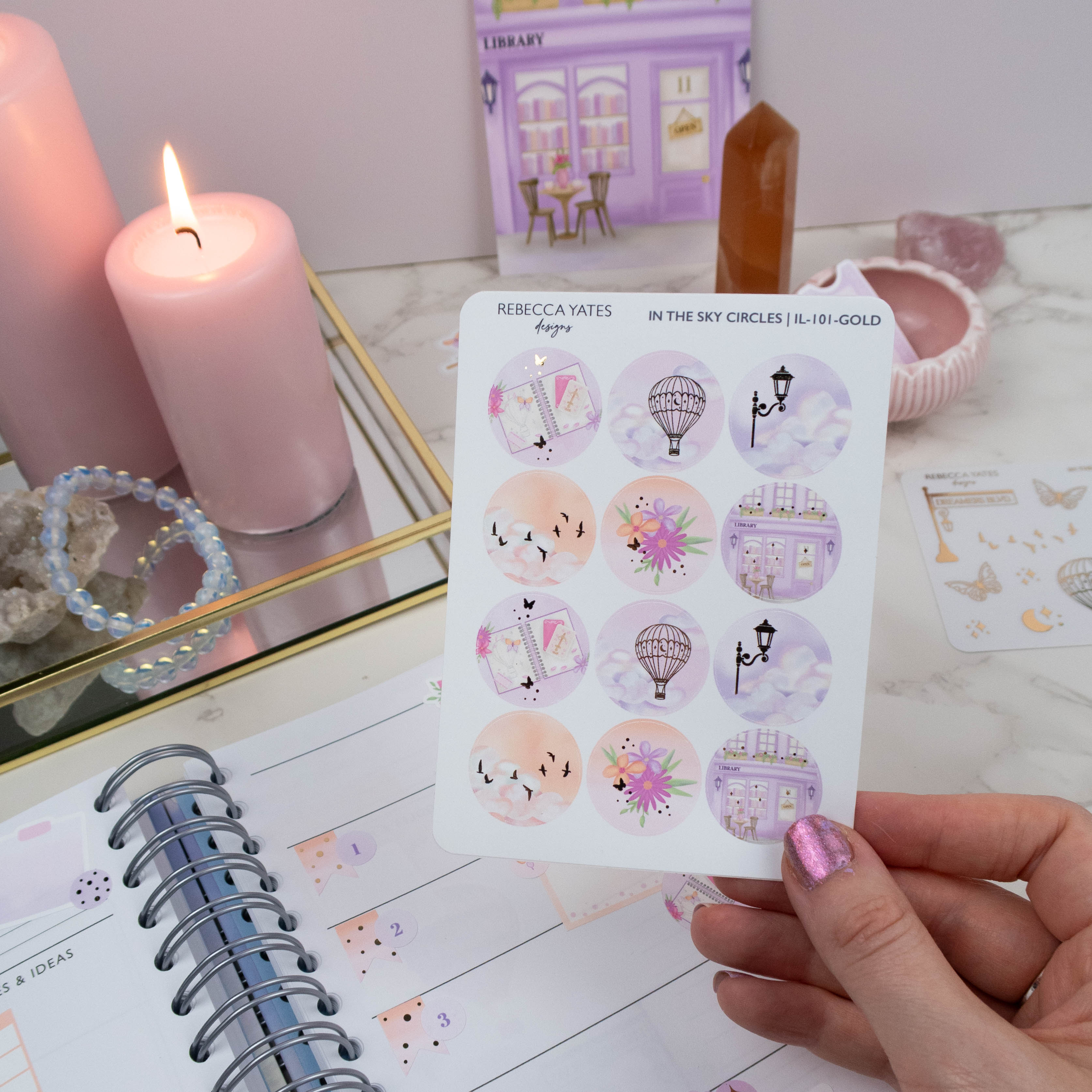 IN THE SKY CIRCLES - PLANNER STICKER SHEET - Rebecca Yates