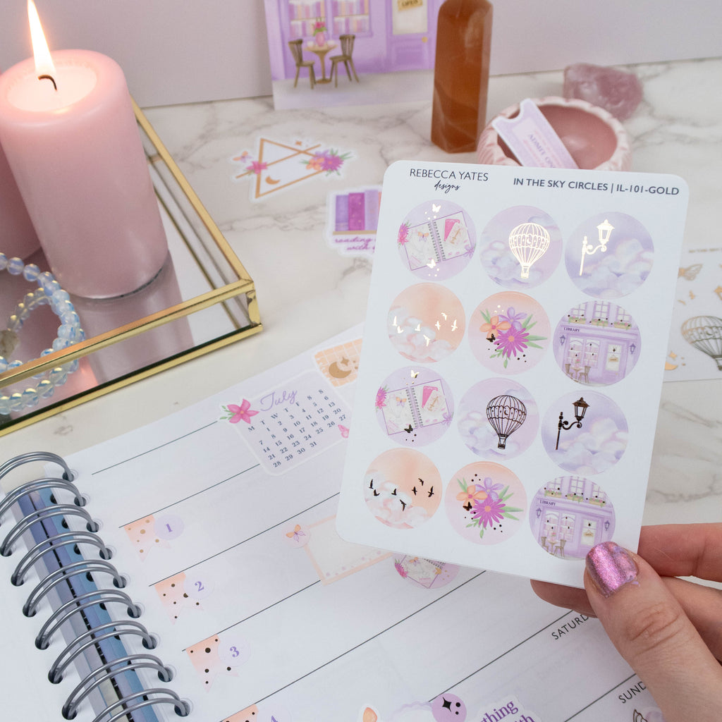 IN THE SKY CIRCLES - PLANNER STICKER SHEET - Rebecca Yates