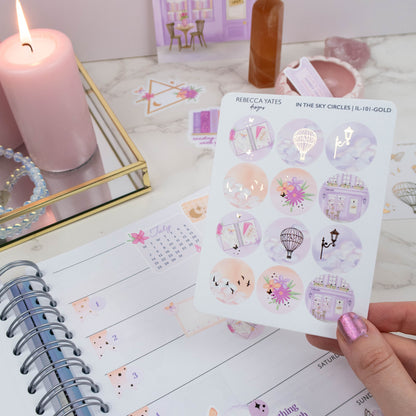 IN THE SKY CIRCLES - PLANNER STICKER SHEET
