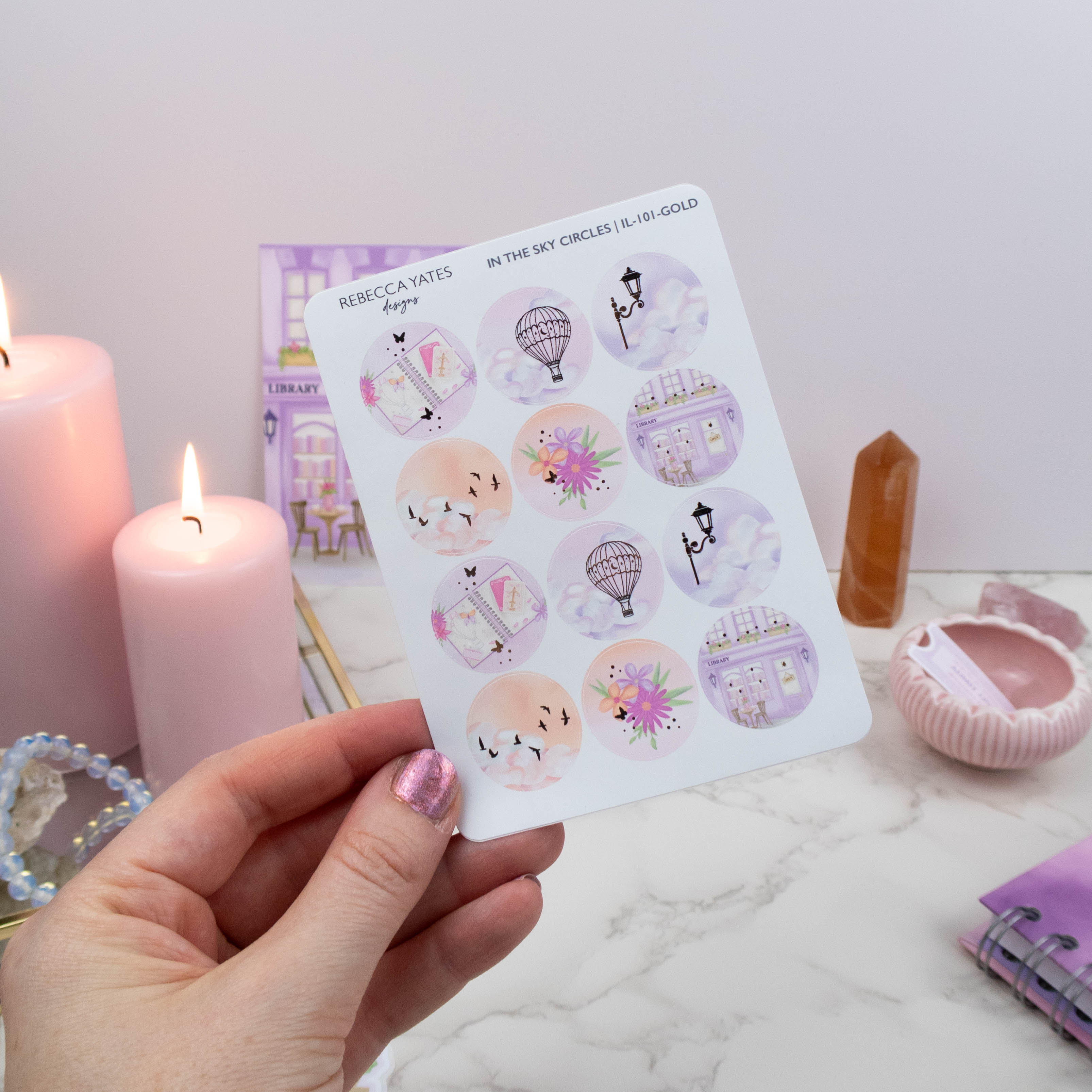 IN THE SKY CIRCLES - PLANNER STICKER SHEET - Rebecca Yates