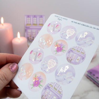 IN THE SKY CIRCLES - PLANNER STICKER SHEET