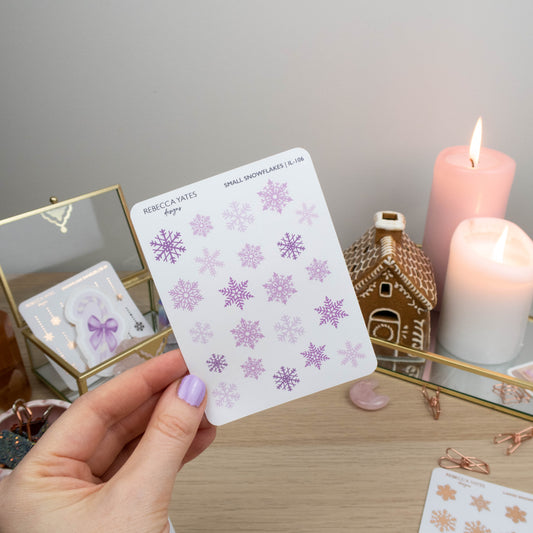 SMALL PURPLE SNOWFLAKES - PLANNER STICKER SHEET