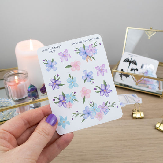 TWILIGHT FLOWERS - PLANNER STICKER SHEET