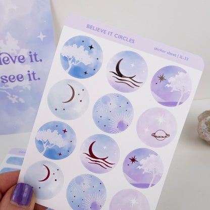 BELIEVE IT CIRCLES - PLANNER STICKER SHEET