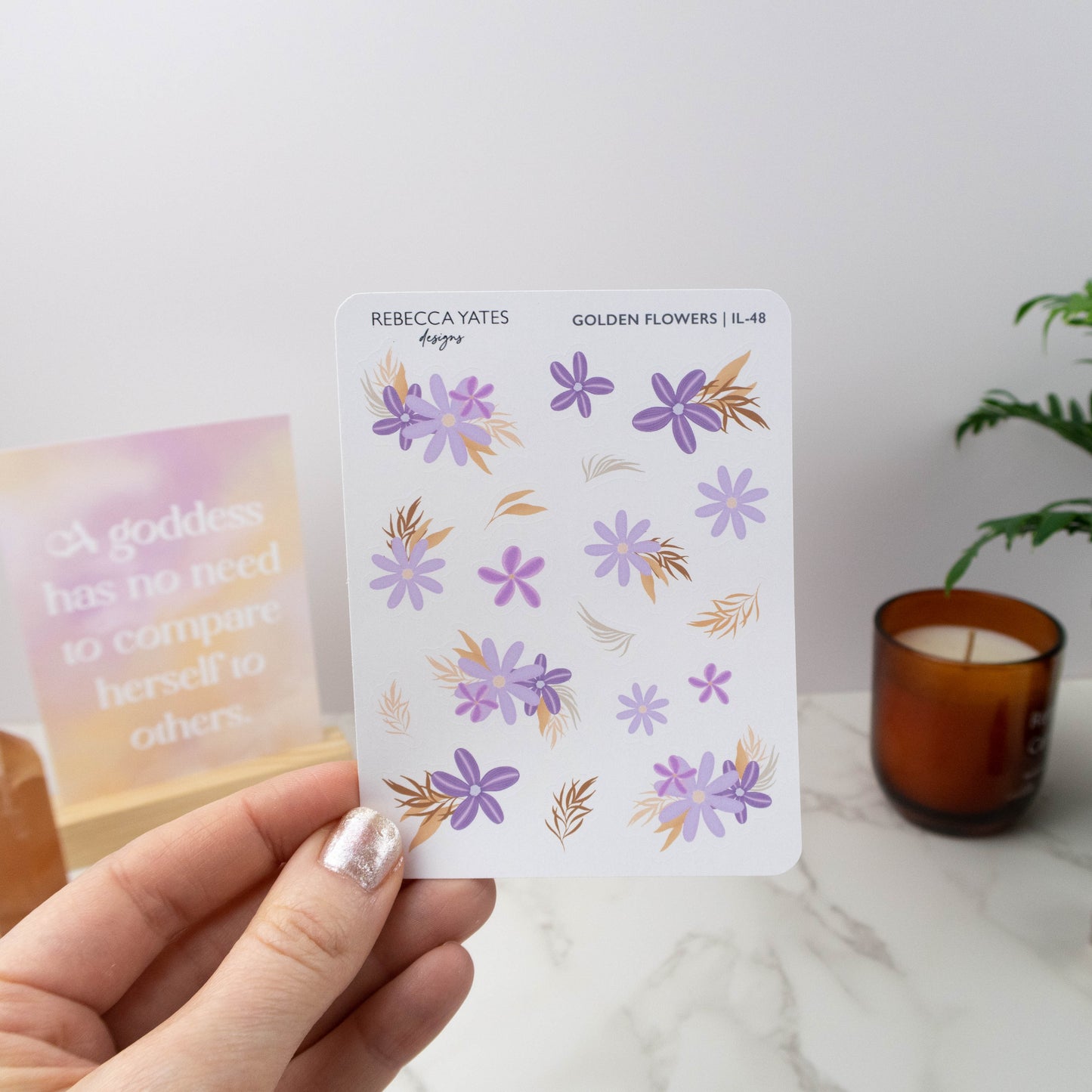 GOLDEN FLOWERS - PLANNER STICKER SHEET