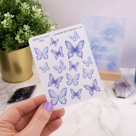 LAVENDER BUTTERFLIES - PLANNER STICKER SHEET