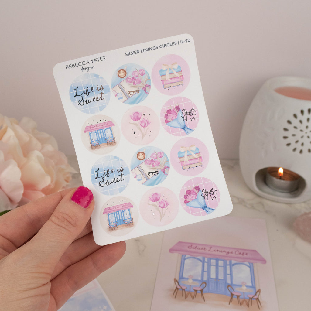 SILVER LININGS CIRCLES - PLANNER STICKER SHEET - Rebecca Yates