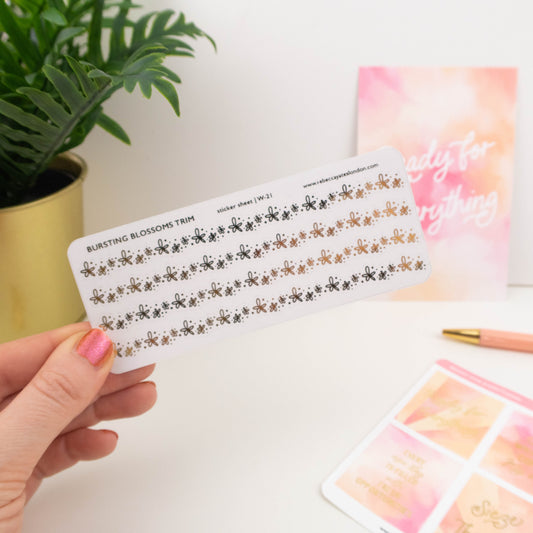 BURSTING BLOSSOMS WASHI TRIM - FOILED PLANNER STICKERS