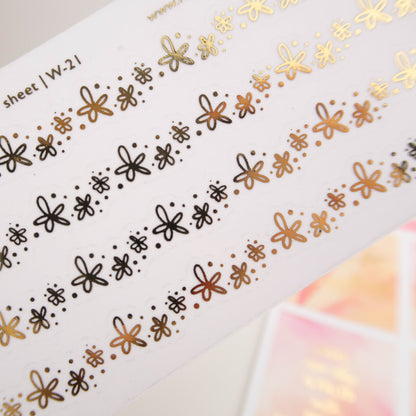 BURSTING BLOSSOMS WASHI TRIM - FOILED PLANNER STICKERS