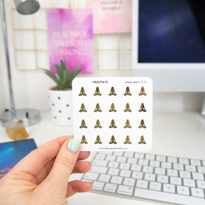 MEDITATION - FOILED ICON PLANNER STICKERS - Rebecca Yates