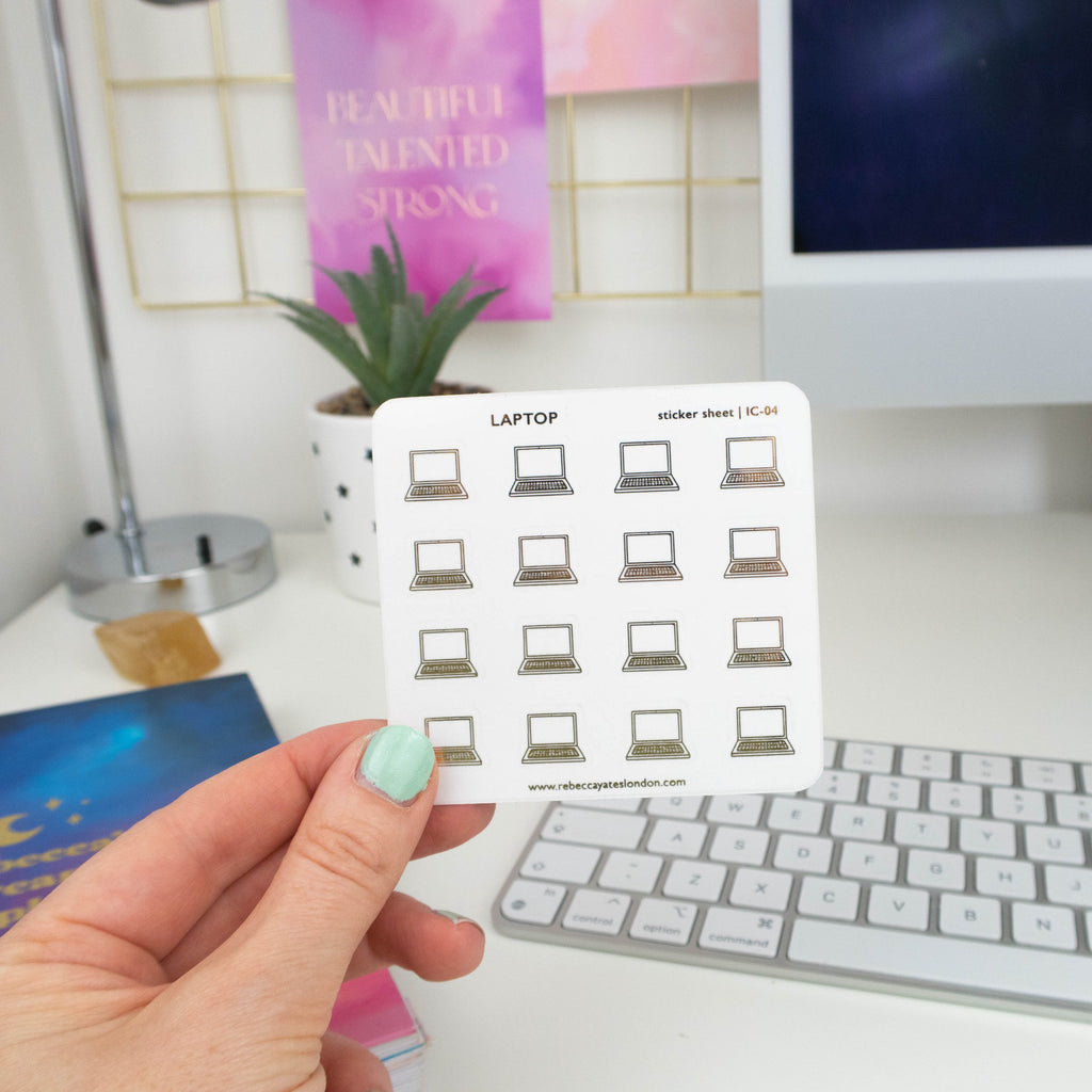 LAPTOP - FOILED ICON PLANNER STICKERS - Rebecca Yates