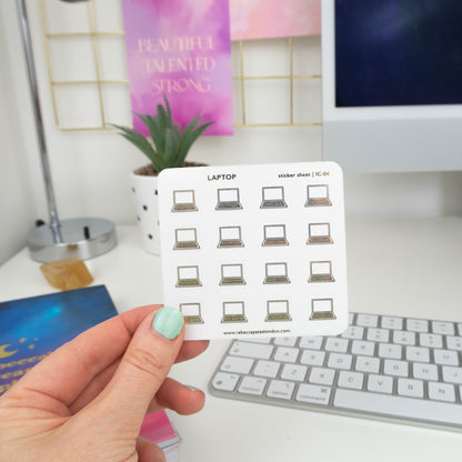 LAPTOP - FOILED ICON PLANNER STICKERS - Rebecca Yates