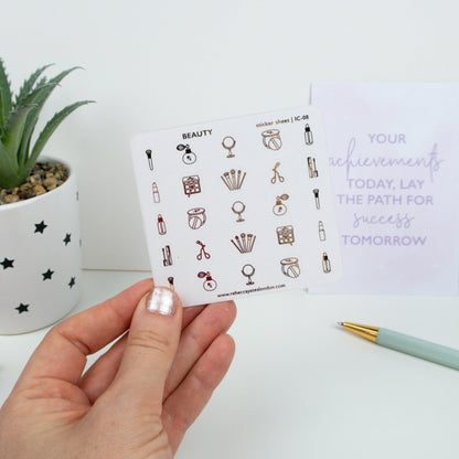 BEAUTY - MIXED FOILED ICON PLANNER STICKERS - Rebecca Yates