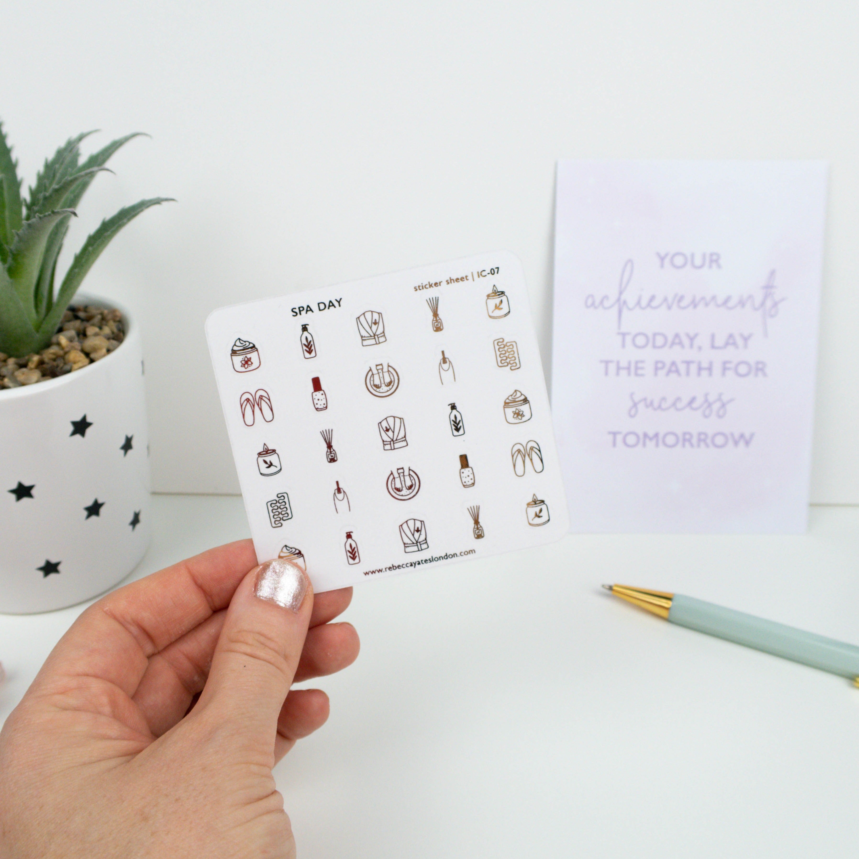 SPA DAY - FOILED ICON PLANNER STICKERS - Rebecca Yates