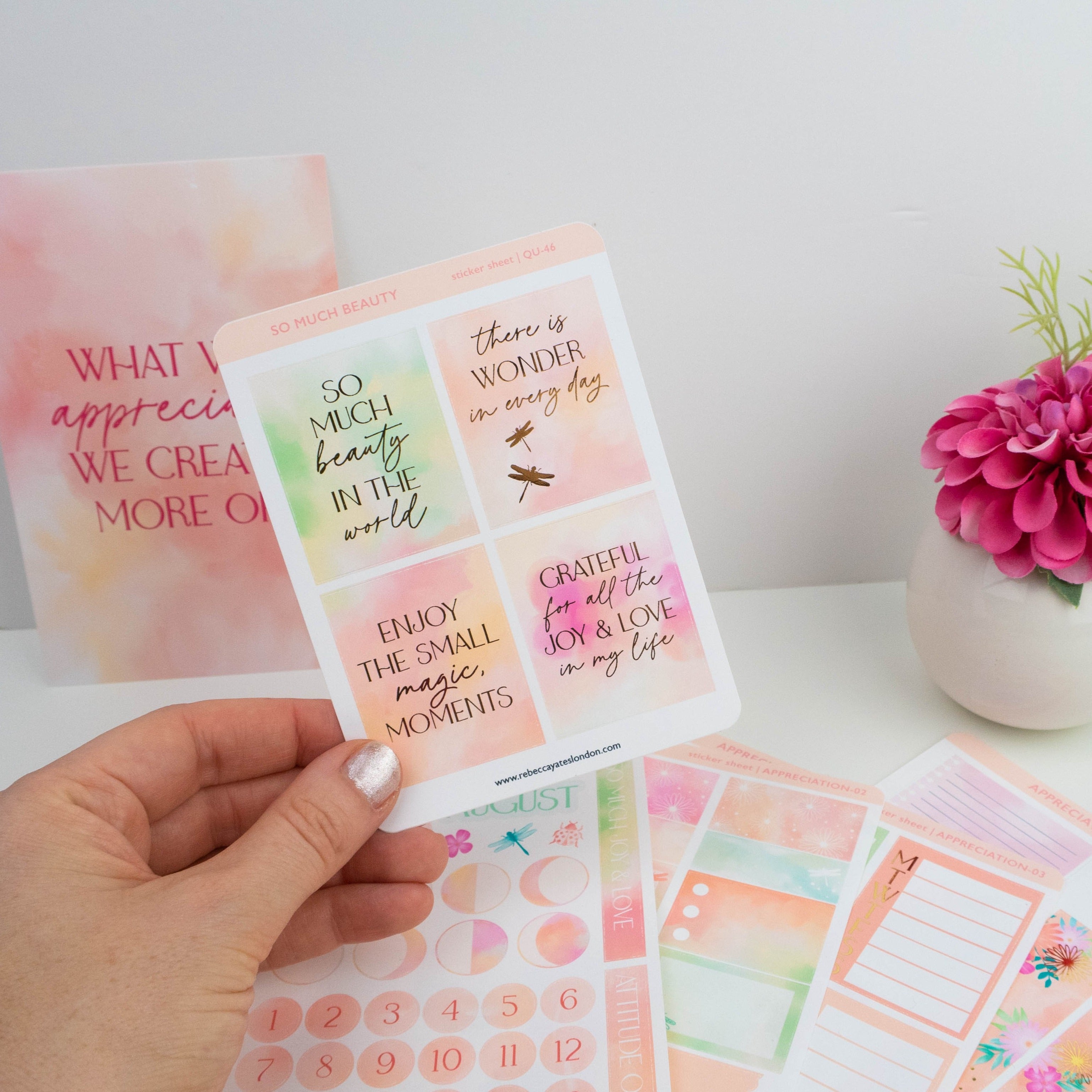 SO MUCH BEAUTY - FOILED PLANNER STICKER QUOTES - Rebecca Yates