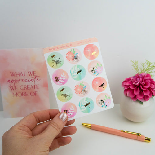 APPRECIATION CIRCLES - PLANNER STICKER SHEET - Rebecca Yates