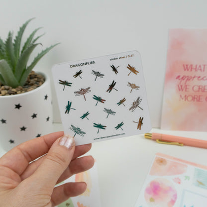 DRAGONFLIES - FOILED PLANNER STICKERS - Rebecca Yates