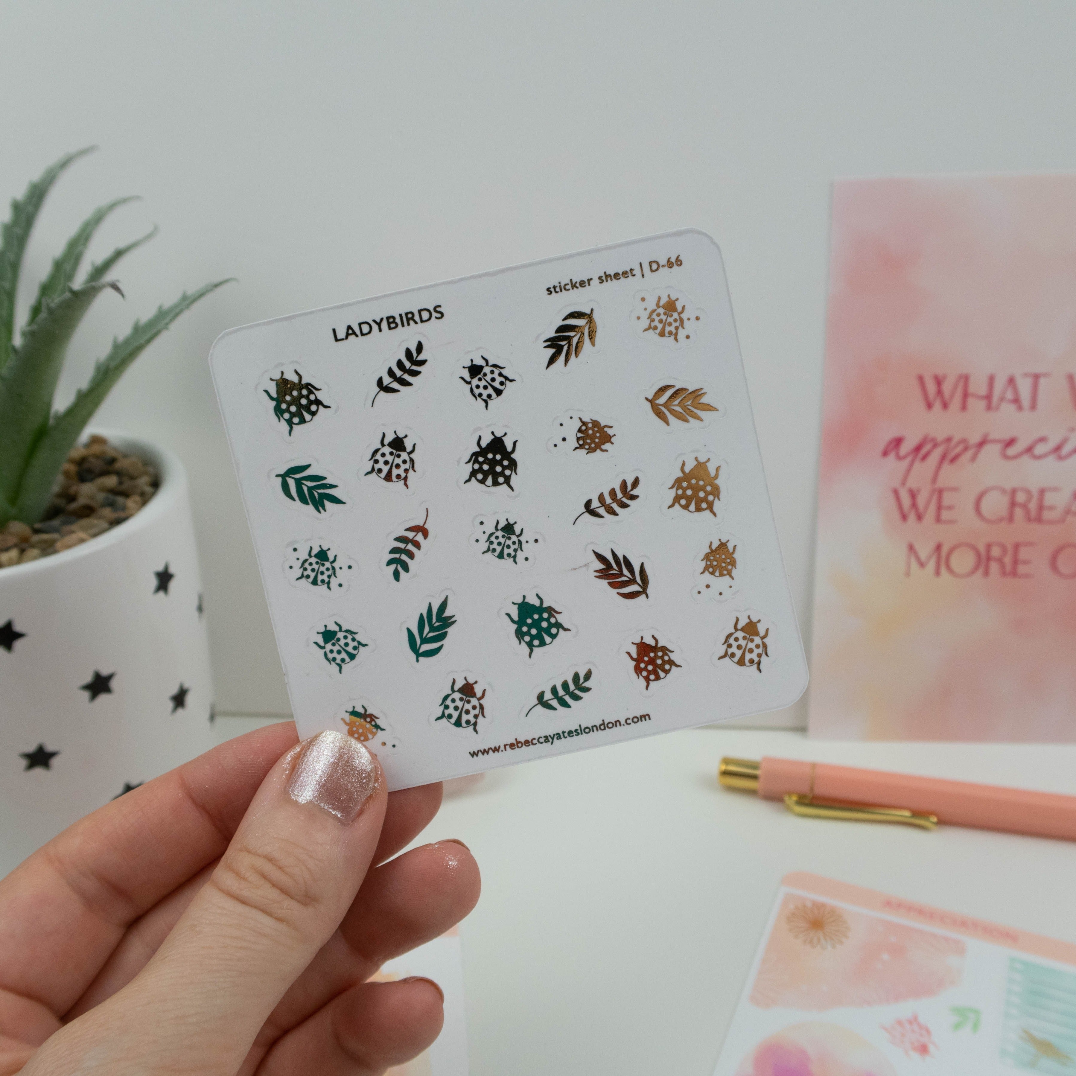 LADYBIRDS - FOILED PLANNER STICKERS - Rebecca Yates