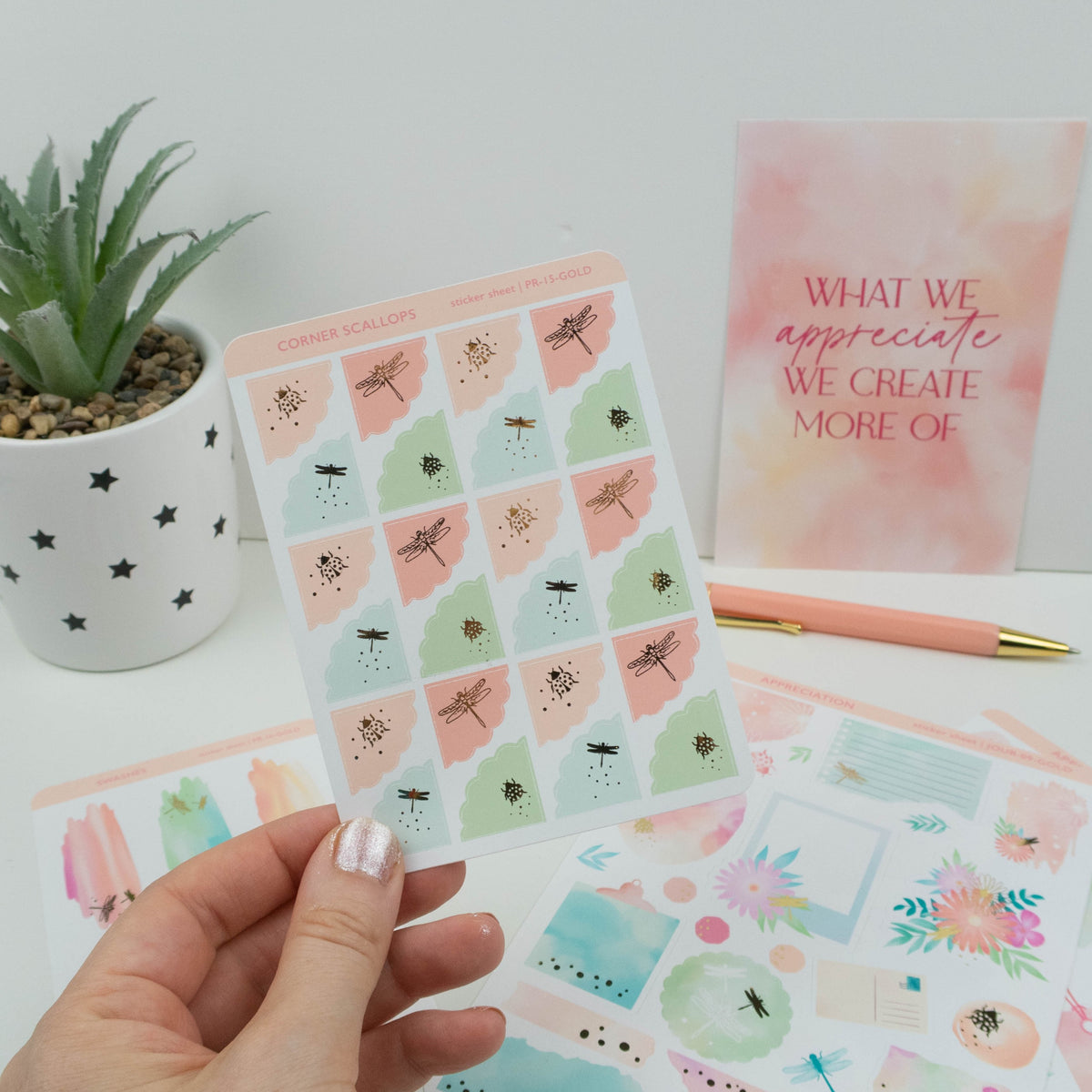 APPRECIATION SCALLOPS - STICKER SHEET - Rebecca Yates