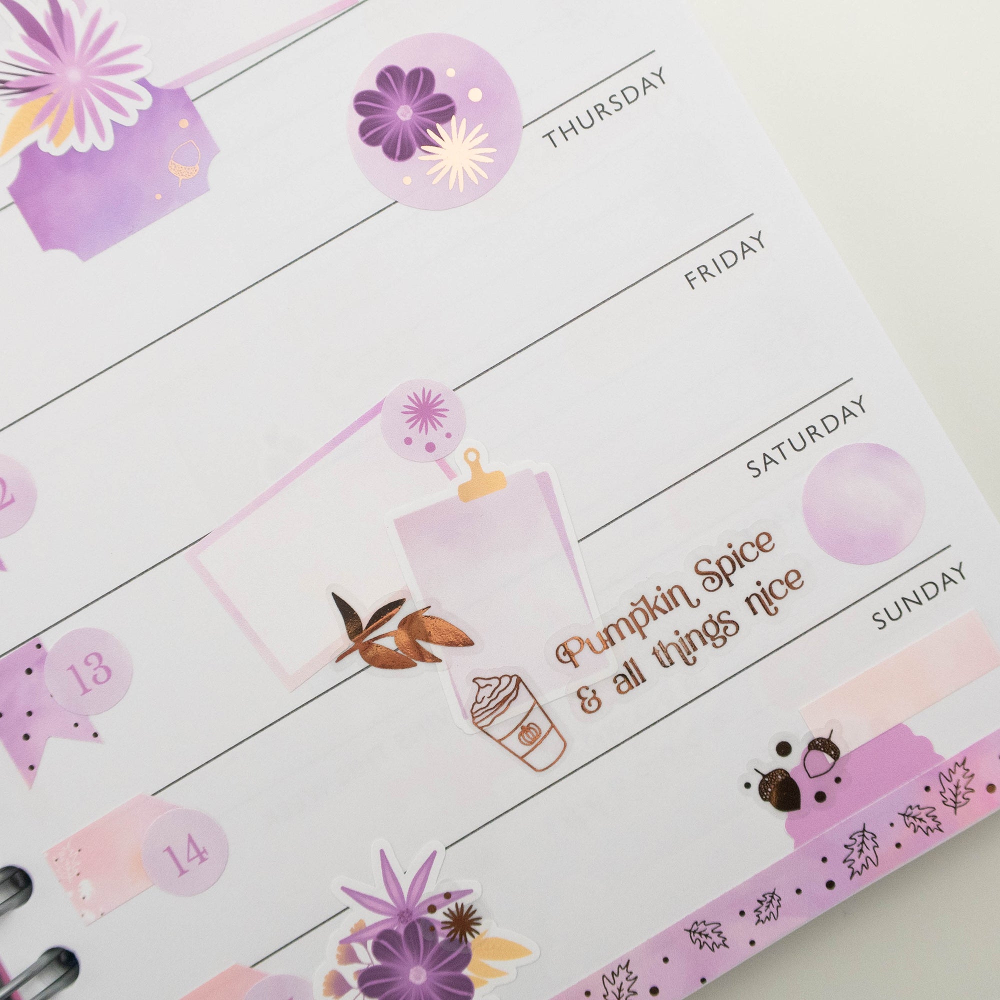 PUMPKIN SPICE LATTE - FOILED PLANNER STICKERS - Rebecca Yates