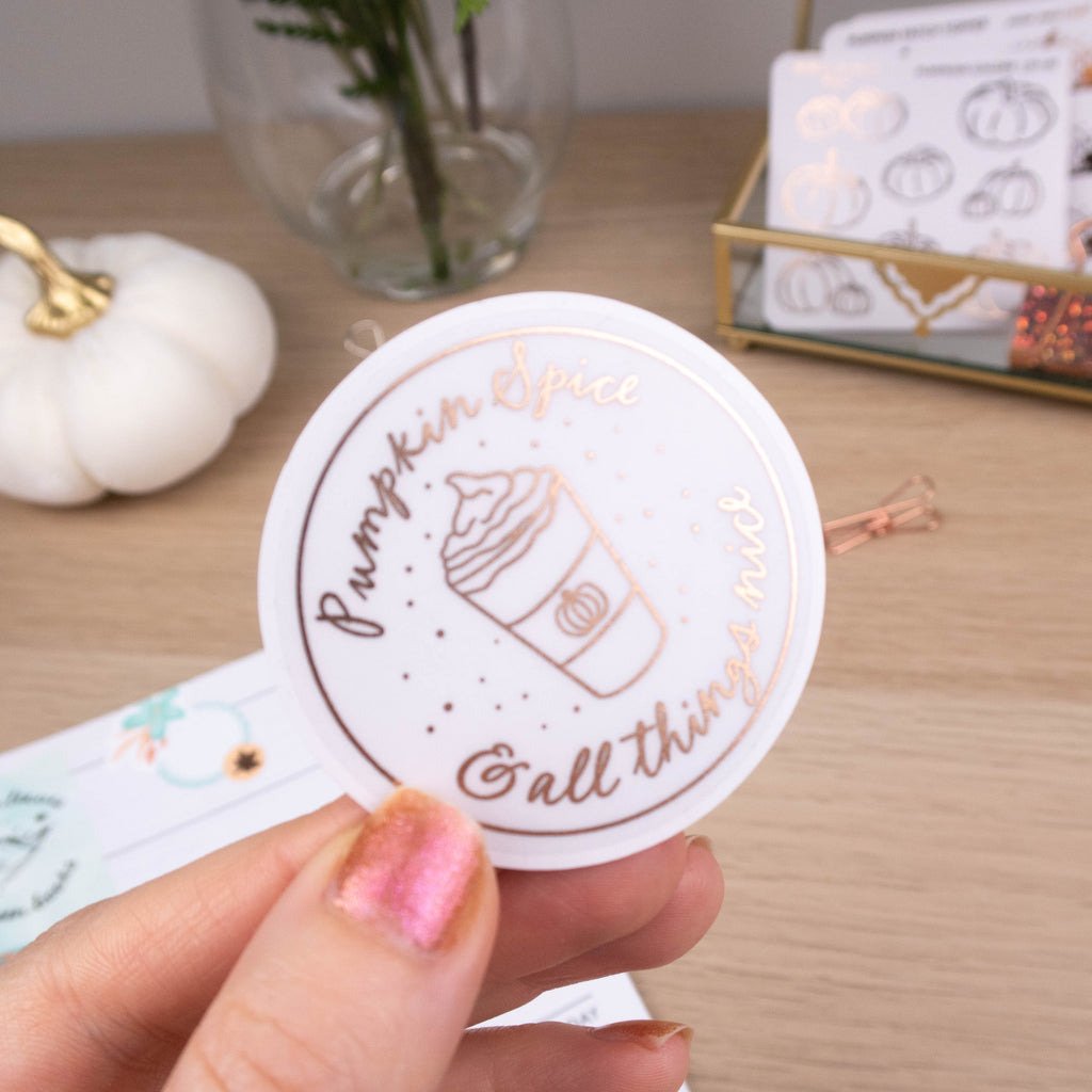 PUMPKIN SPICE & ALL THINGS NICE - SINGLE STICKER - Rebecca Yates