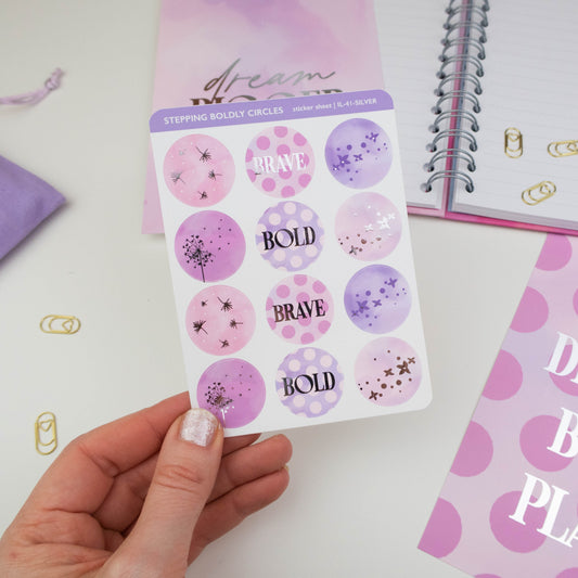 STEPPING BOLDLY CIRCLES - PLANNER STICKER SHEET