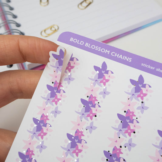 BOLD BLOSSOM CHAINS - PLANNER STICKER SHEET