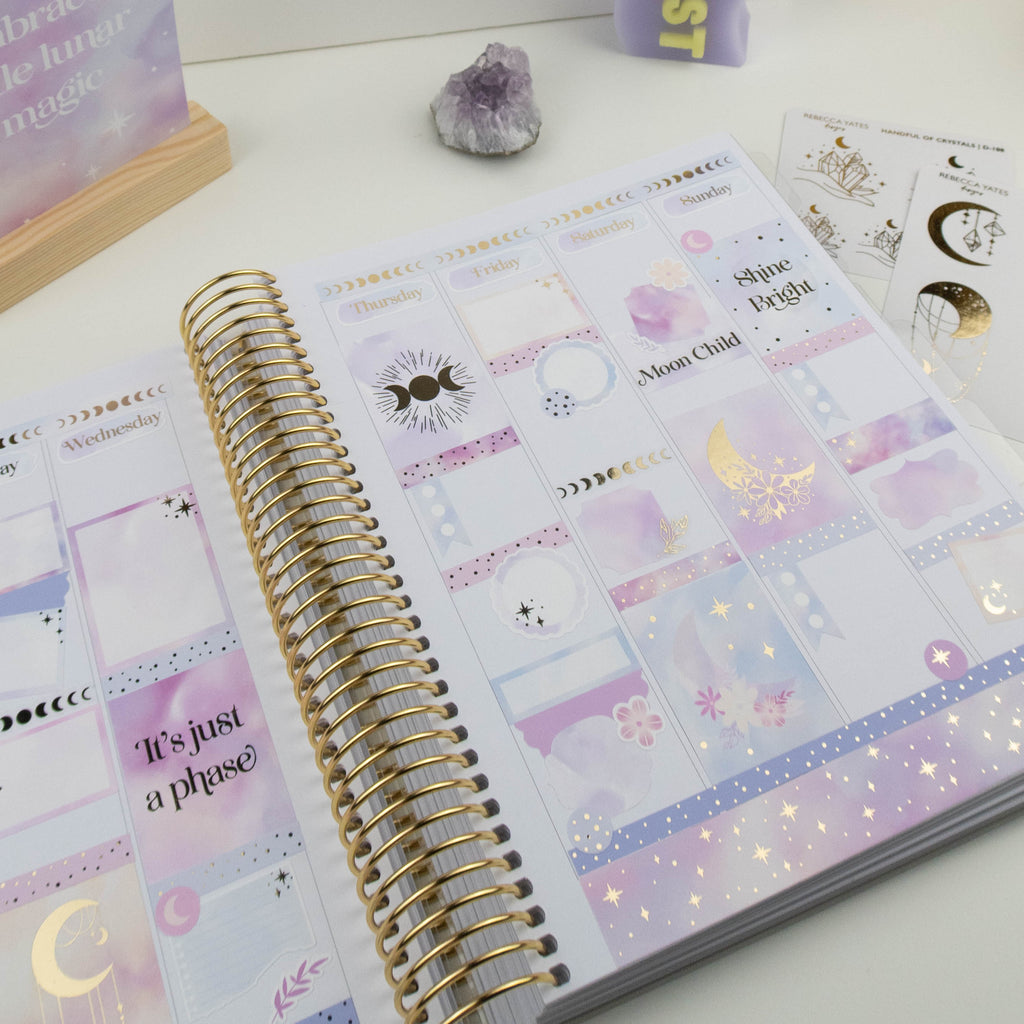 DANCE WITH THE MOON - VERTICAL PLANNER WEEKLY KIT - Rebecca Yates
