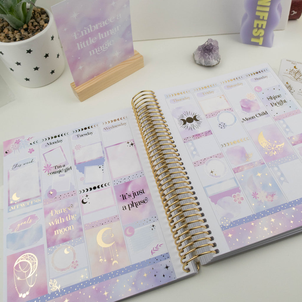 DANCE WITH THE MOON - VERTICAL PLANNER WEEKLY KIT - Rebecca Yates