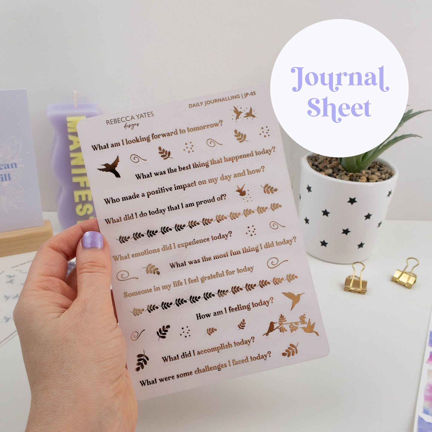 DAILY JOURNALLING - FOILED STICKER SHEET