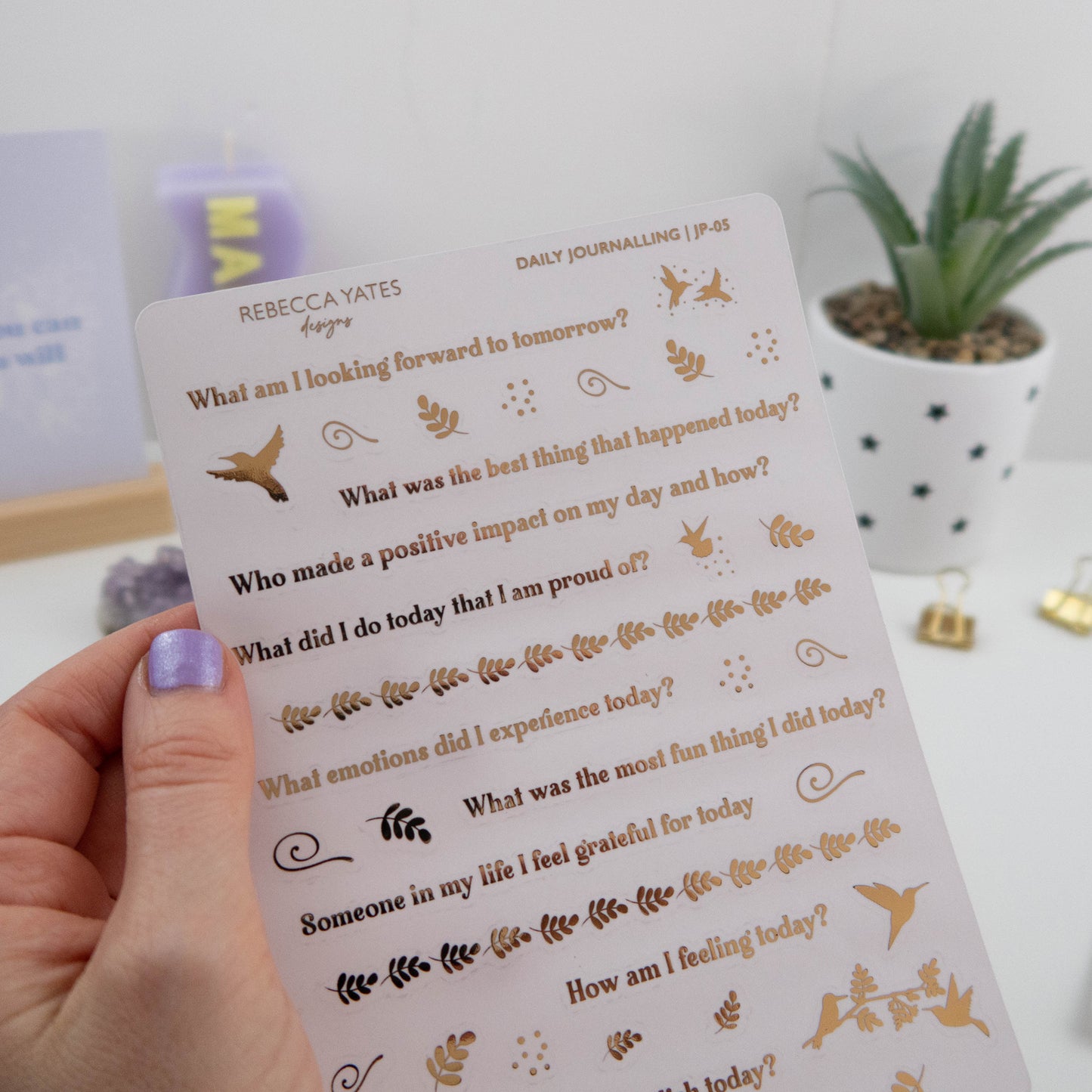 DAILY JOURNALLING - FOILED STICKER SHEET