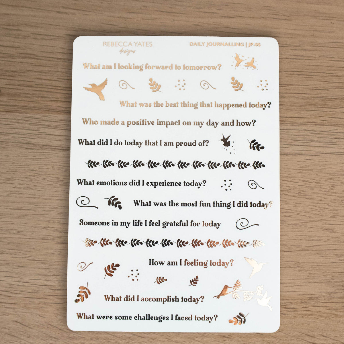 DAILY JOURNALLING - FOILED STICKER SHEET - Rebecca Yates