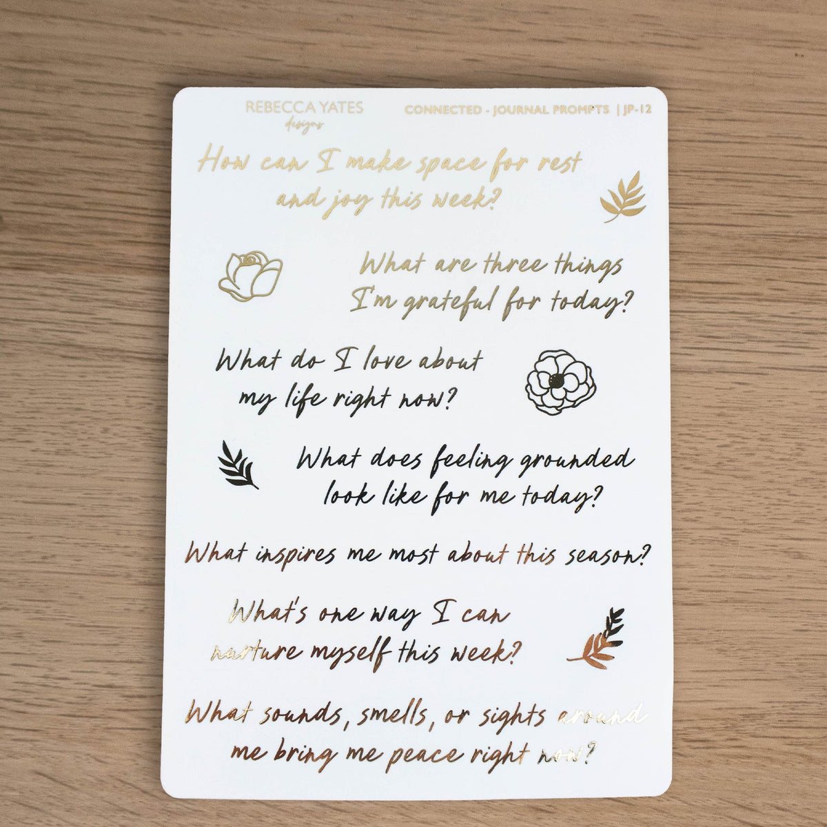 CONNECTED - FOILED JOURNAL PROMPT STICKERS - Rebecca Yates