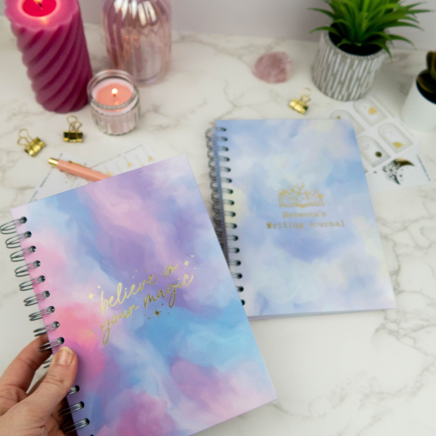 ANY TEXT YOU LIKE (FLOWERS) - LUXE PERSONALISED JOURNAL