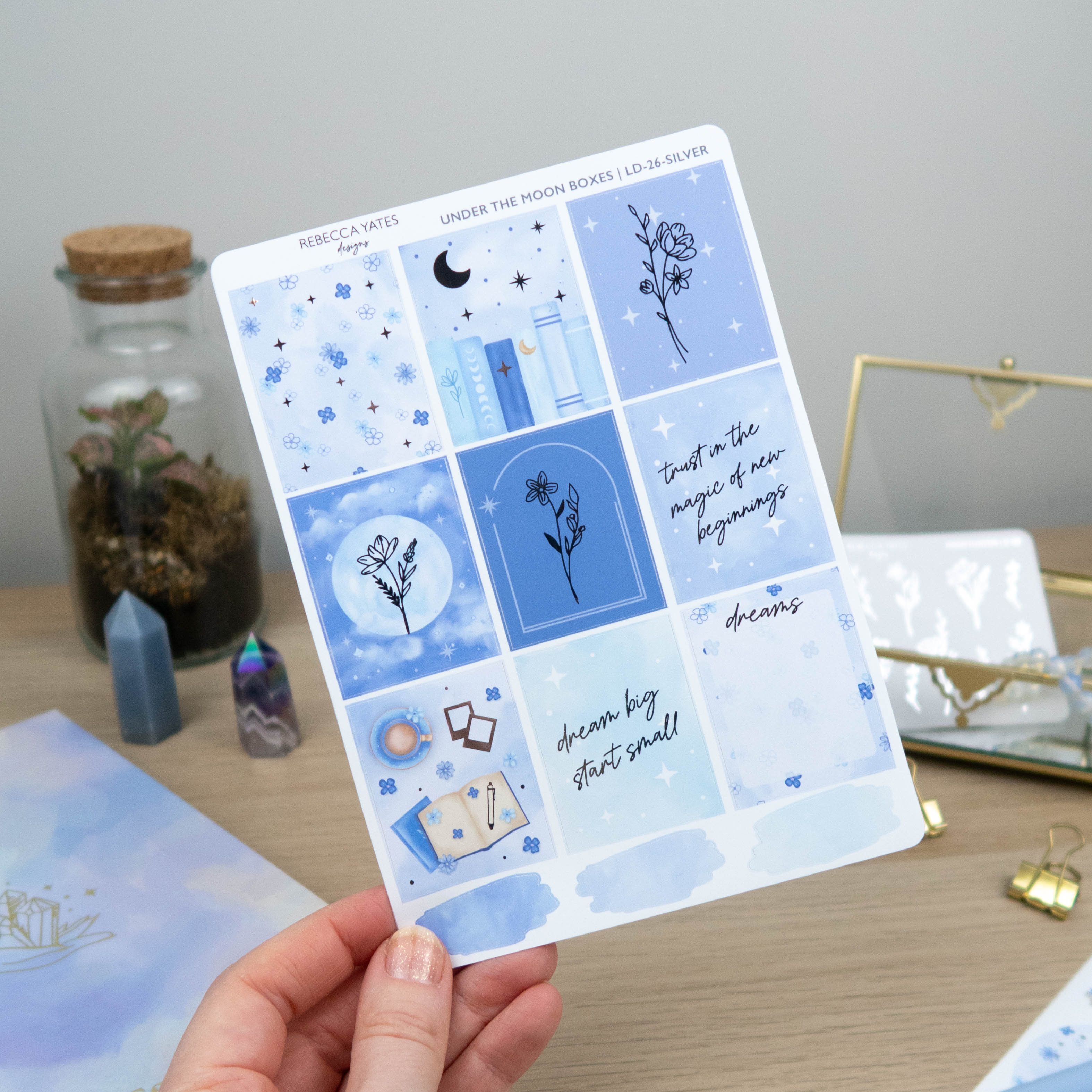 UNDER THE MOON FULL BOXES  - PLANNER STICKER SHEET - Rebecca Yates