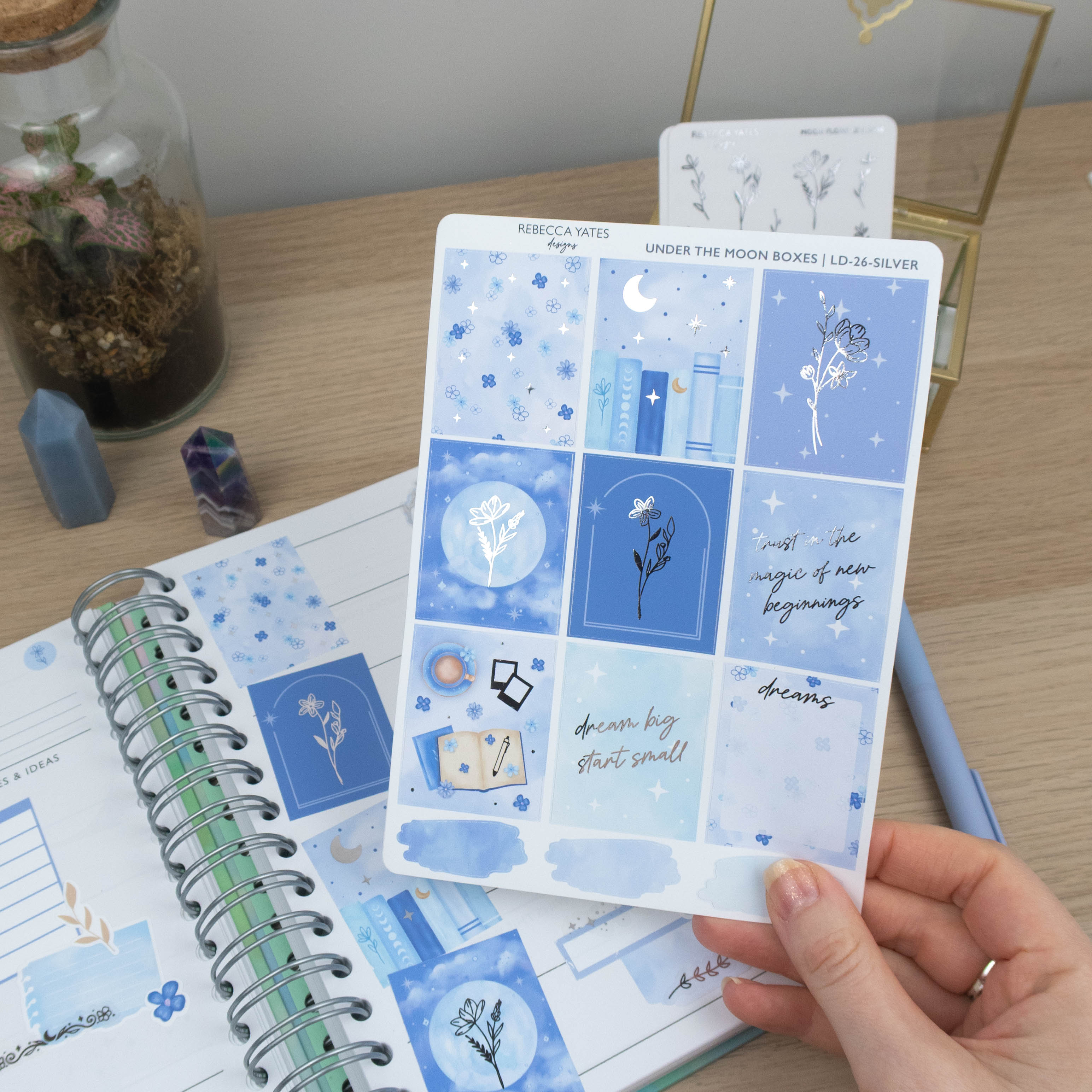 UNDER THE MOON FULL BOXES  - PLANNER STICKER SHEET - Rebecca Yates
