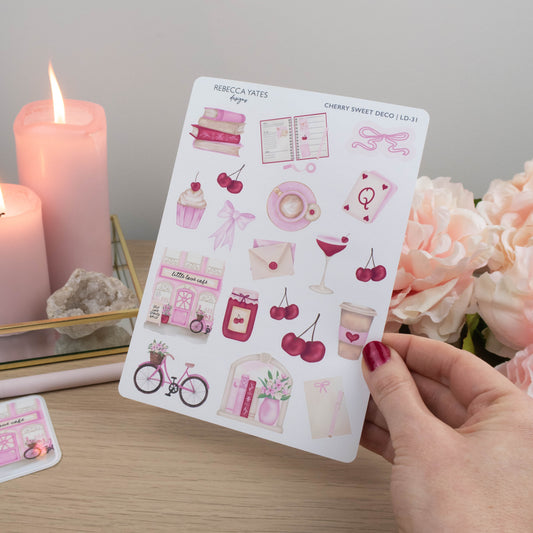 CHERRY SWEET DECO  - PLANNER STICKER SHEET